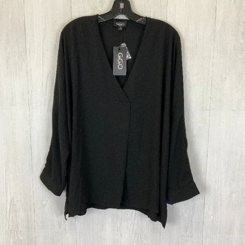 Top Long Sleeve By Gigio In Black, Size: M