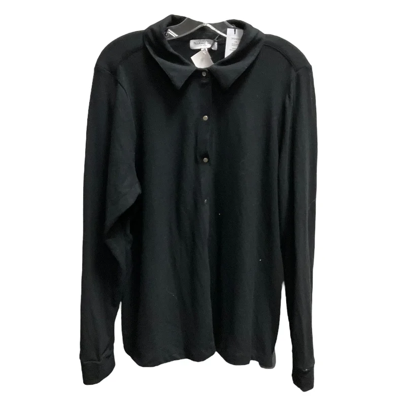 Top Long Sleeve By Michael Stars In Black, Size: 1x