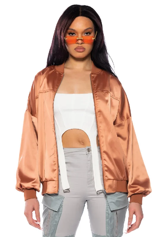 SUNSET DESERT SATIN OVERSIZED BOMBER