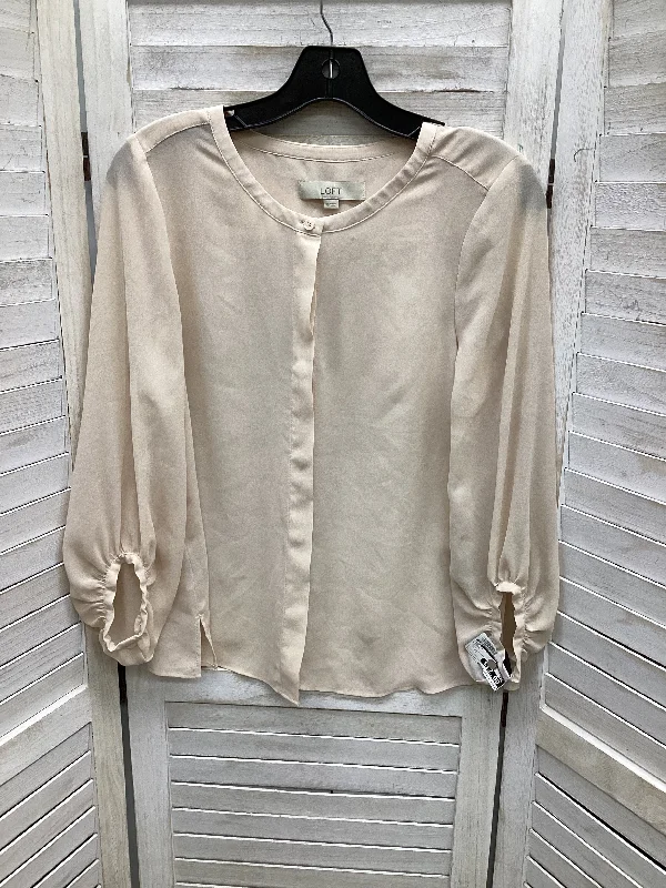 Top Long Sleeve By Loft In Cream, Size: Xs