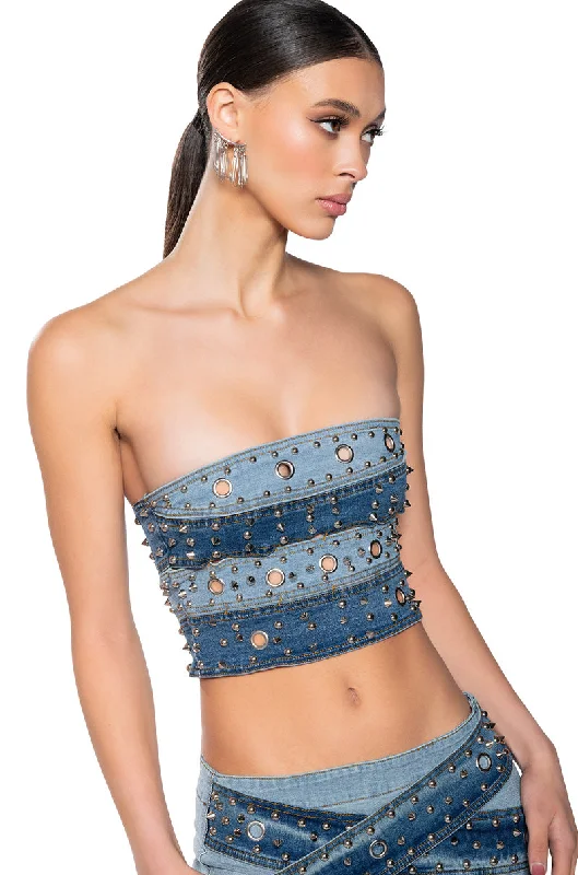 DELIA STUDDED CORSET TOP