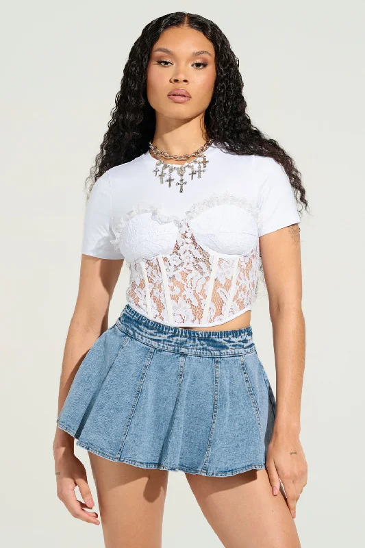 CLOSE TO ME LACE TEE