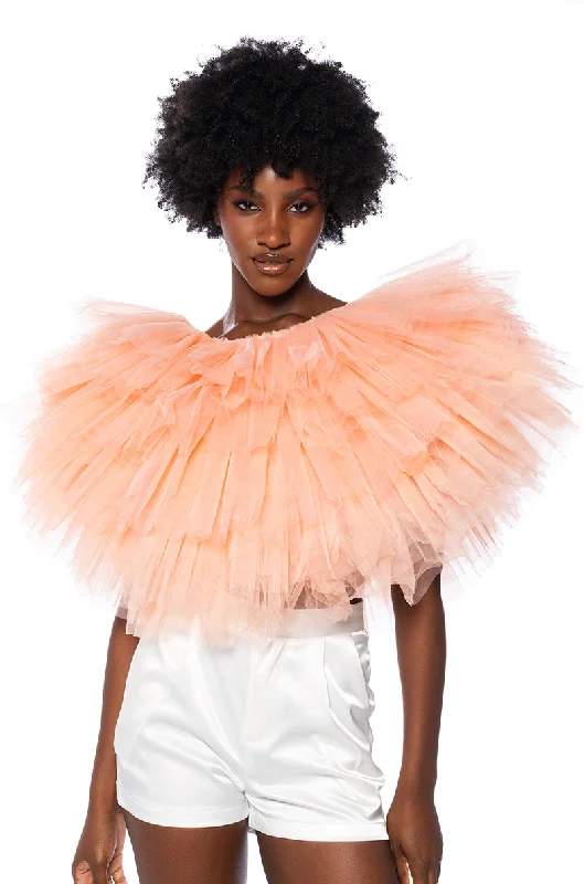 TURNING HEADS TEXTURED TULLE TOP