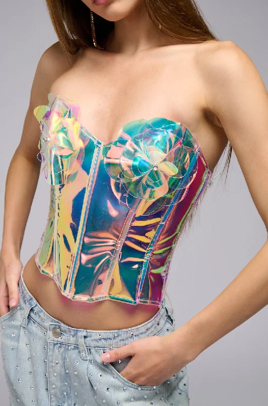 U DA ONE IRIDESCENT FLOWER CORSET