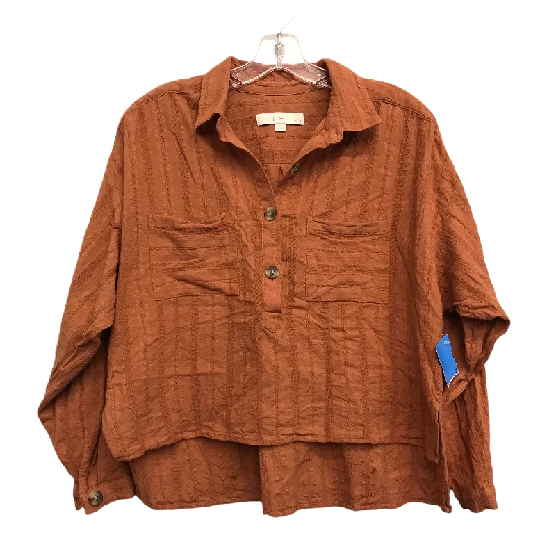 Top Long Sleeve By Loft In Orange, Size: Mp