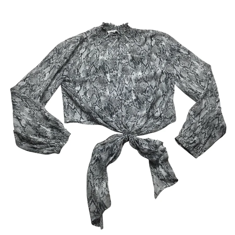 Top Long Sleeve By Hyfve In Snakeskin Print, Size: M