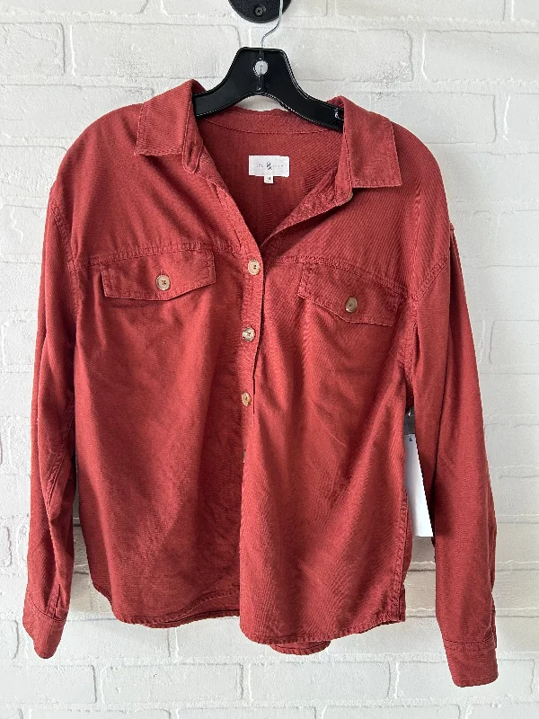 Top Long Sleeve By Lou And Grey In Orange, Size: M