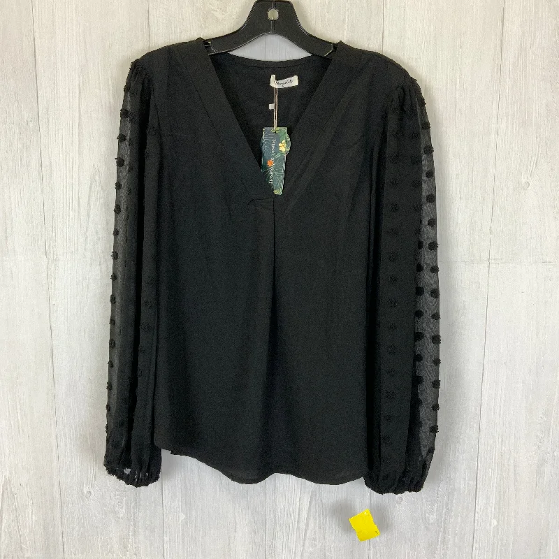 Top Long Sleeve By Clothes Mentor In Black, Size: M