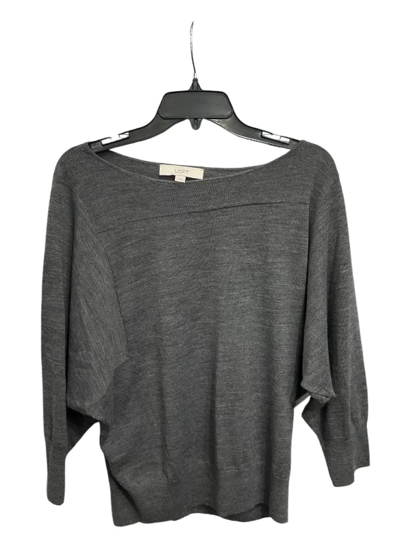 Top Long Sleeve Basic By Loft In Grey, Size: L