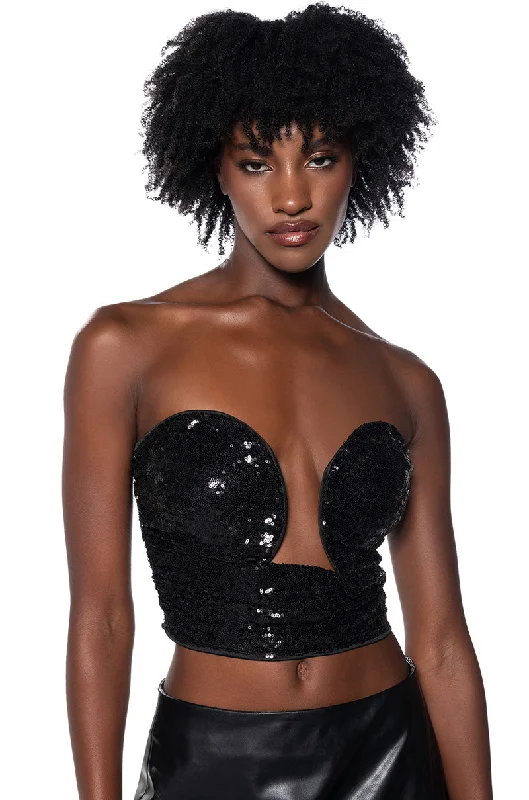 NIGHT OUT SEQUIN CORSET TOP