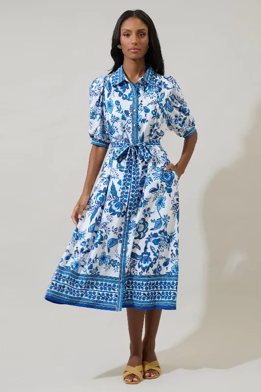 Salema Floral Vienna Midi Shirt Dress