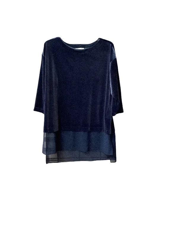 Top Long Sleeve Designer By Neiman Marcus In Blue, Size: S