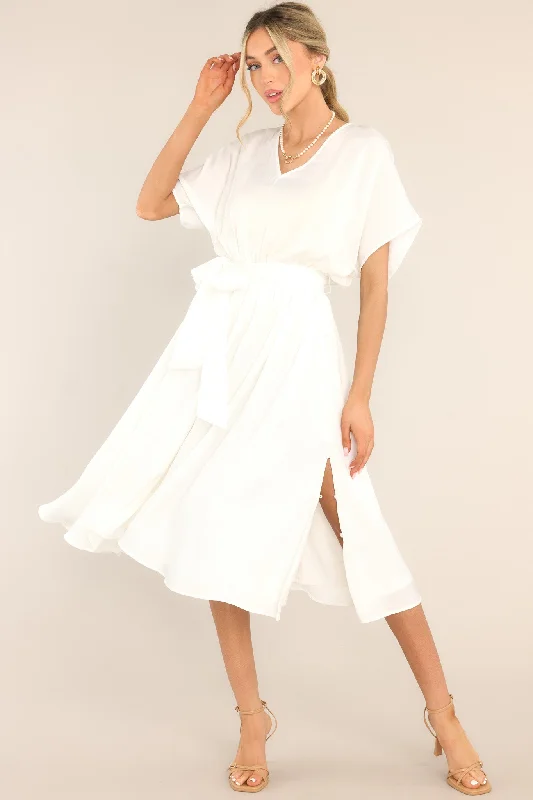 Tickets To Paradise White Midi Dress