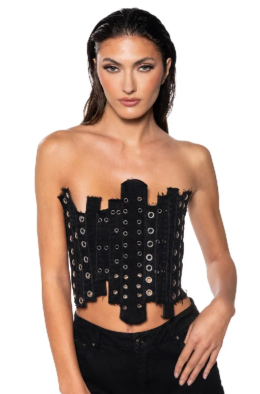 IVY PATCHWORK DENIM CORSET