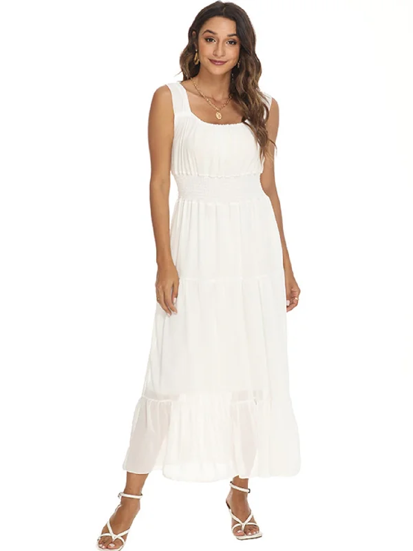 KittenAlarm - Smocked Waist Maxi Dress