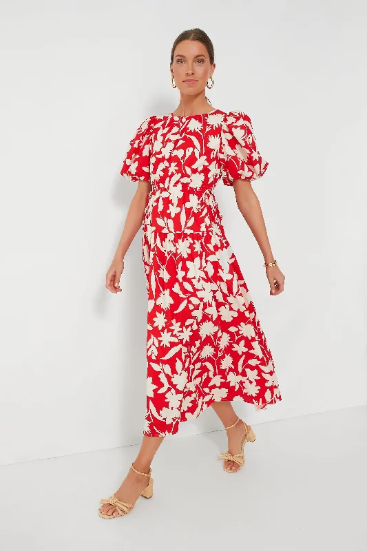 Red Floral Maxi Dress