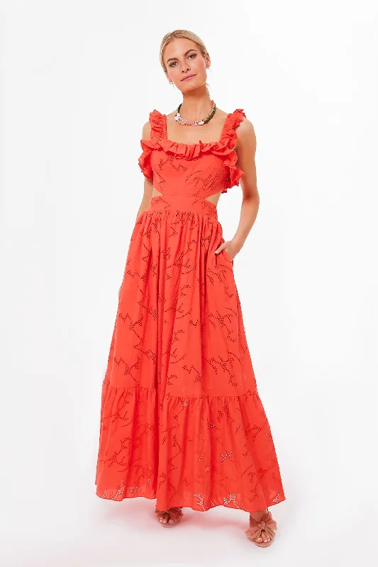 Orange Naranja Cut Out Maxi Dress