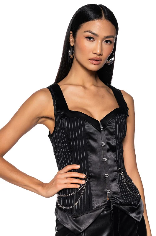 ON MY WAY PINSTRIPE CORSET