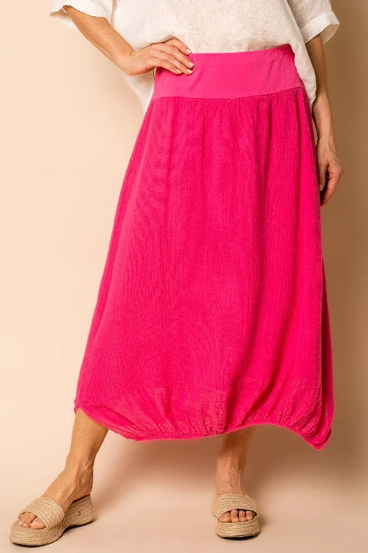 Leela Linen Skirt in Raspberry Sorbet