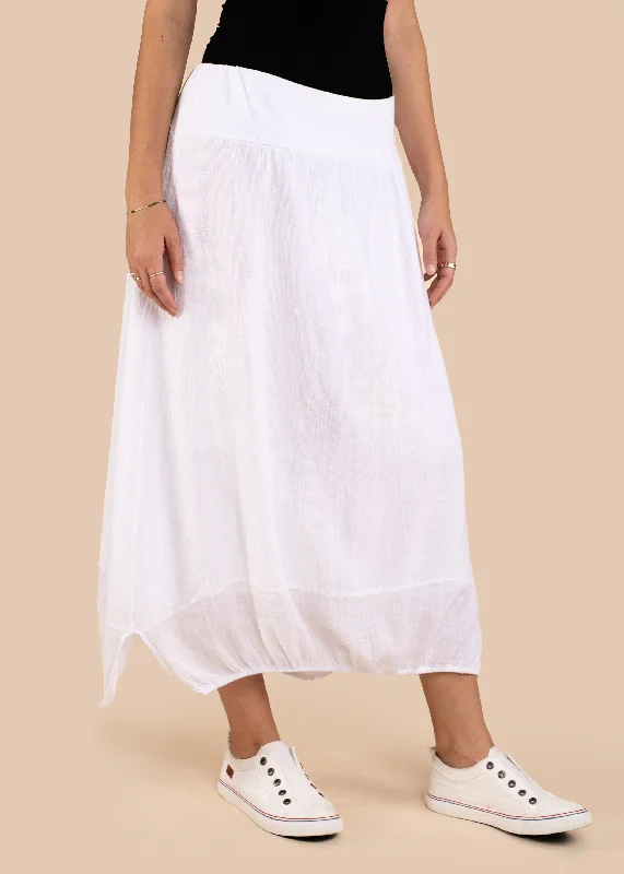 Leela Linen Skirt in White