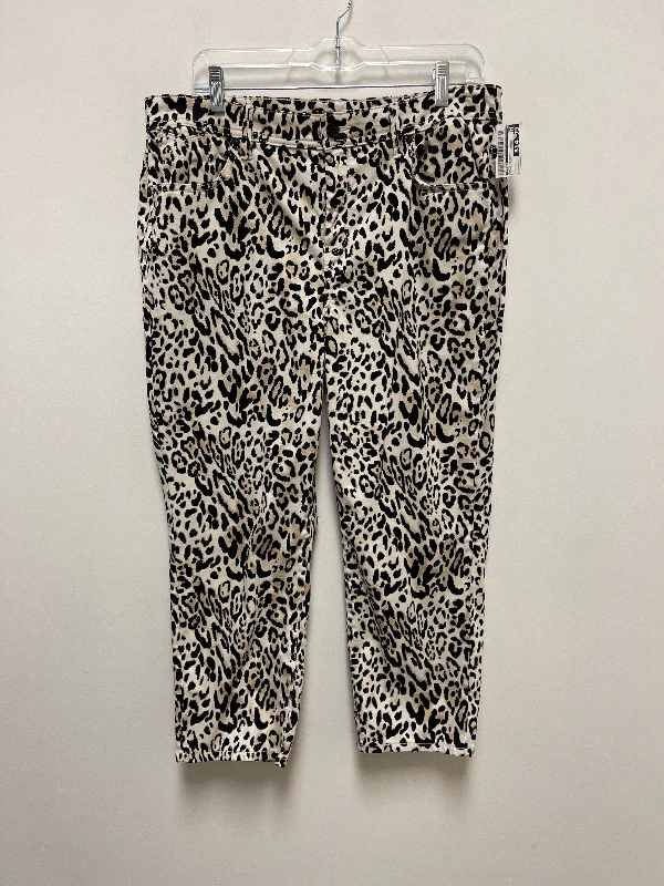 Pants Cropped By Chicos In Animal Print, Size: 12