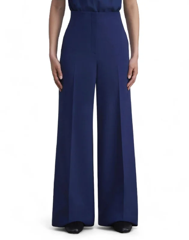 Thames Wide Leg Pant In Midnight Blue