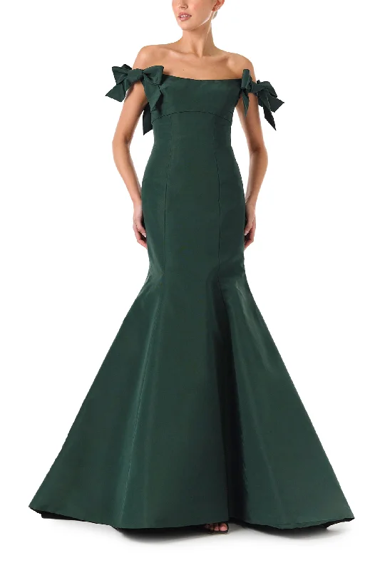 Bow Sleeve Trumpet Gown