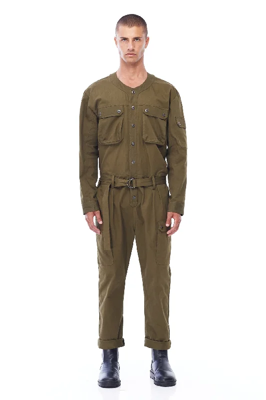 CARGO JUMPSUIT IN ARMY GREEN