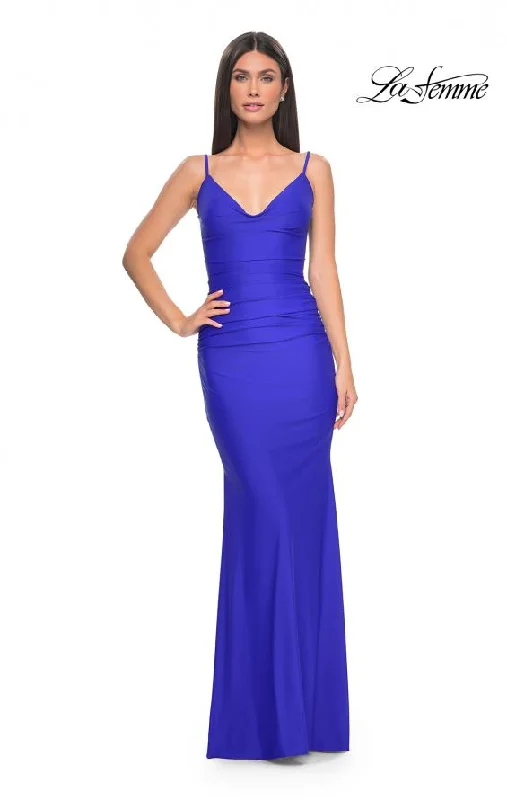 La Femme 32153 Illusion Back With Boning | Royal Blue