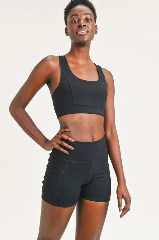 Mono B Black Y-Back Sports Bra