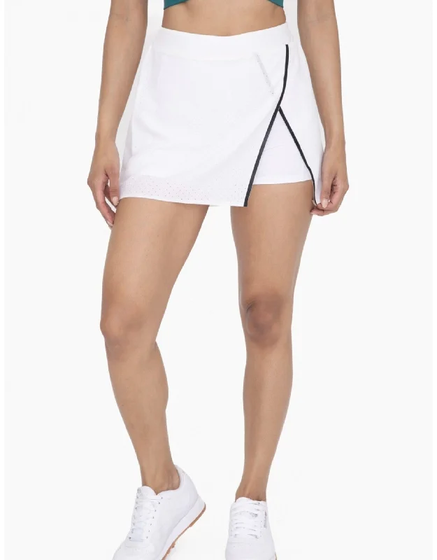 Mono B White Laser Cut Tennis Skort