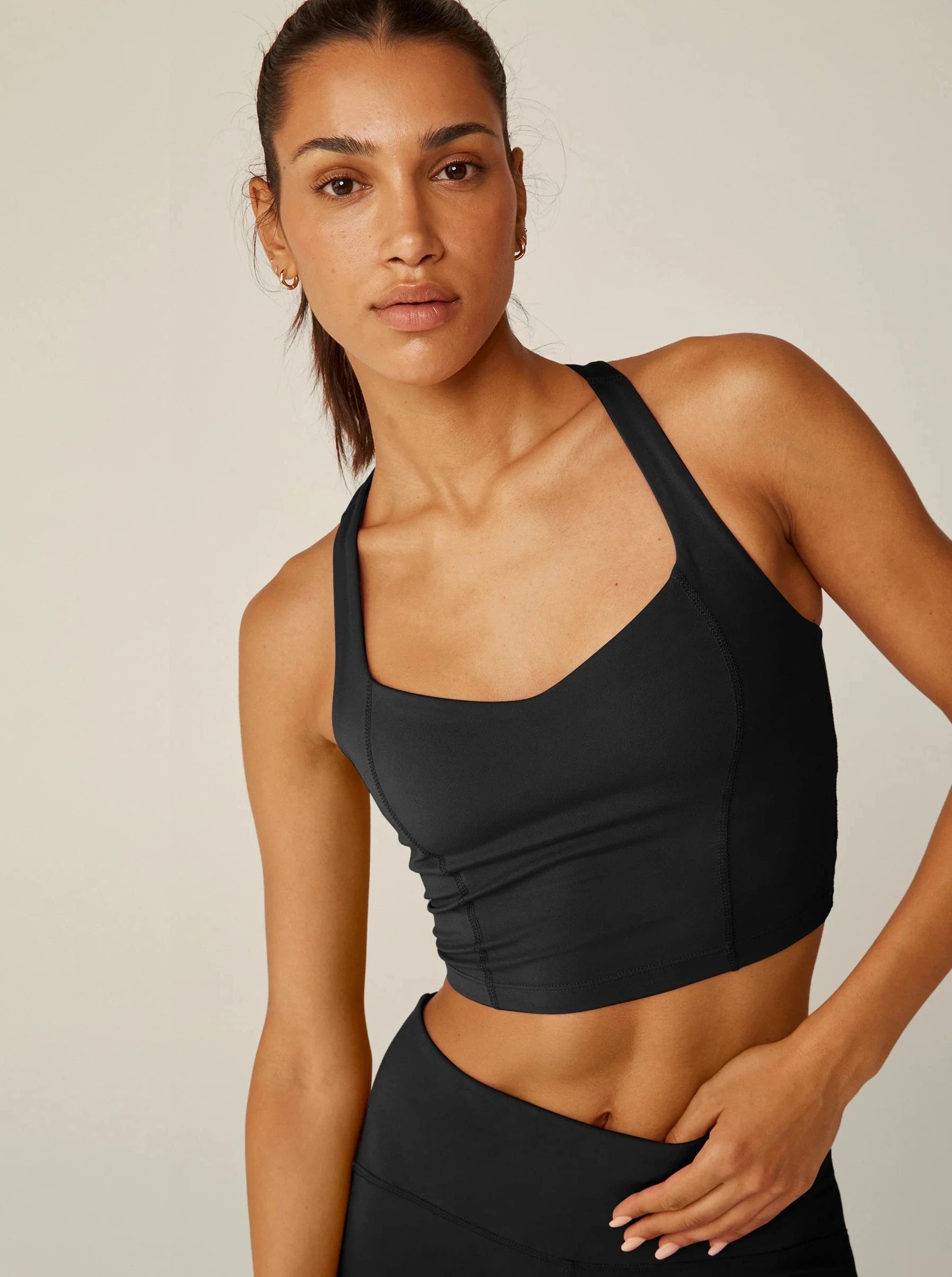 Beyond Yoga Powerbeyond Intensity Racerback Cropped Tank - Black