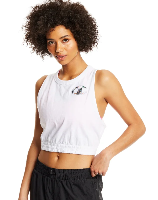 Champion Life Womens Cropped Tank, XL, White