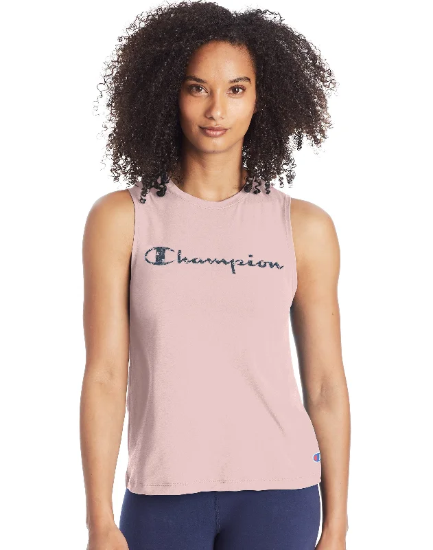 Champion Womens Sport Muscle Tank, L, Hush Pink