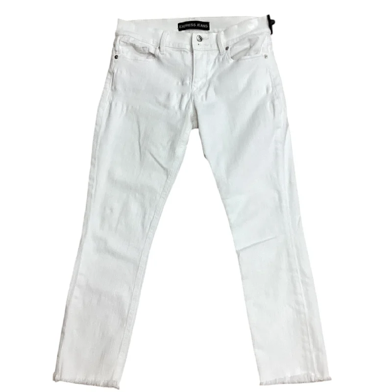 Jeans Cropped By Express In White, Size: 8