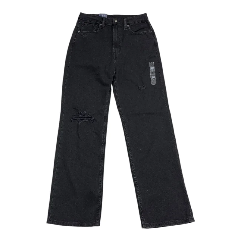 Jeans Straight By Gap In Black Denim, Size: 6