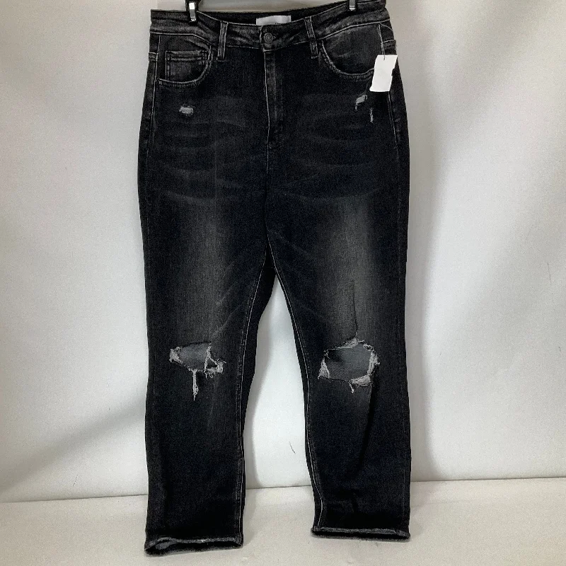 Jeans Straight By Vervet In Black Denim, Size: 10