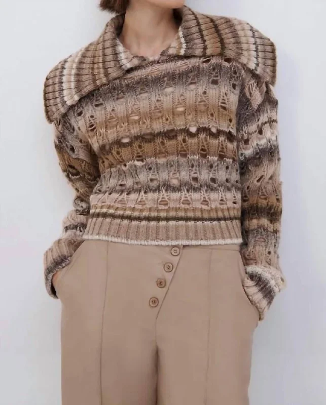 Jenna Space Dye Sweater In Nutmeg