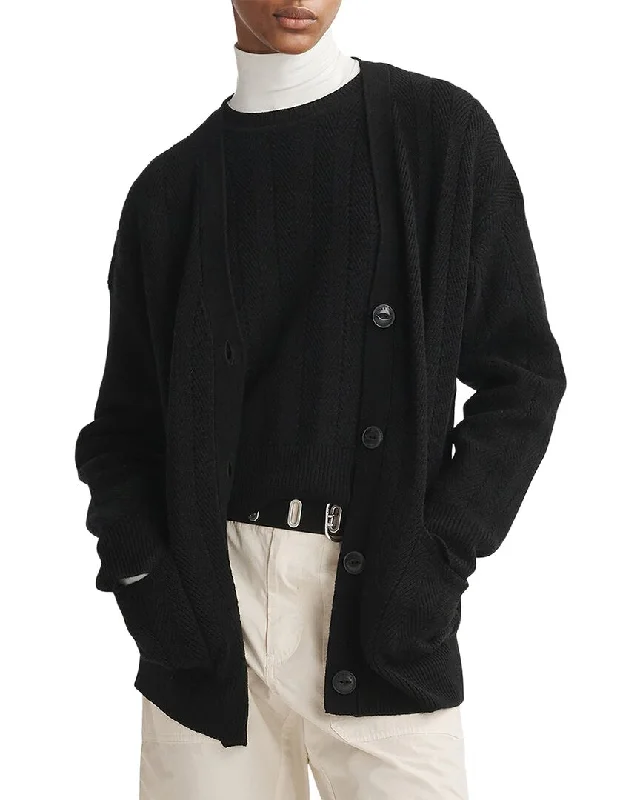 rag & bone Durham Herringbone Cashmere Cardigan