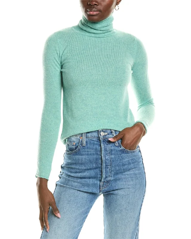 sofiacashmere Roll Cuff & Hem Turtleneck Sweater