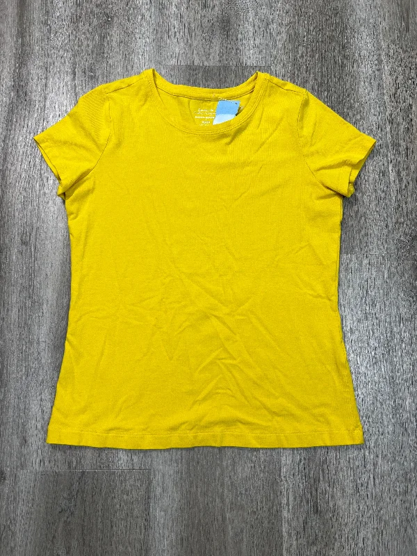 Top Short Sleeve Basic By Banana Republic In Yellow, Size: Xs