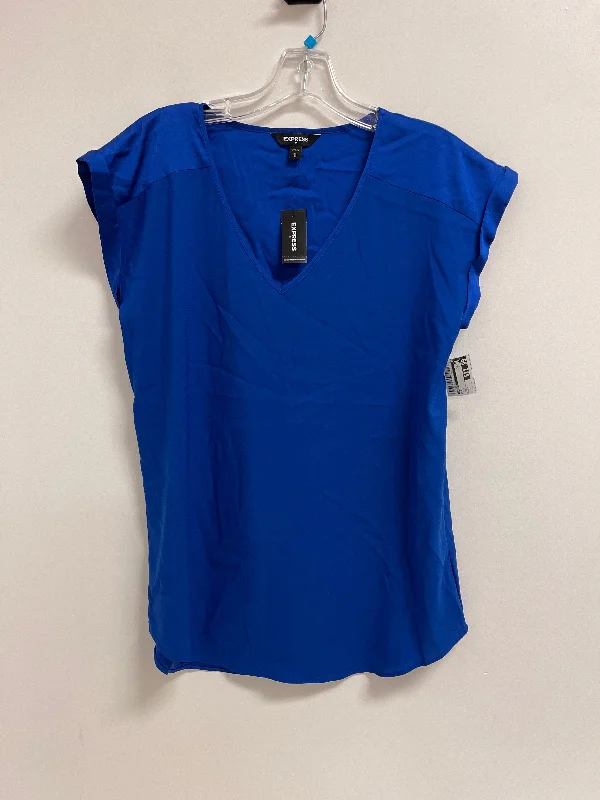 Top Short Sleeve By Express In Blue, Size: M