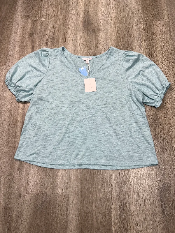 Top Short Sleeve By Lc Lauren Conrad In Blue, Size: Xxl