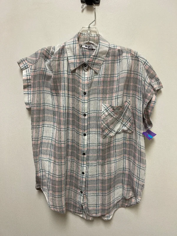 Top Short Sleeve By William Rast In Blue & Pink, Size: Xs